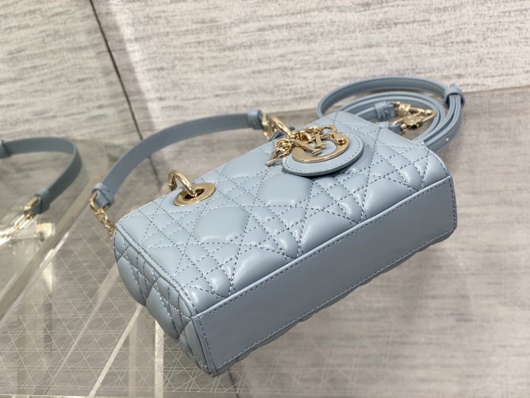 Micro Lady D-Joy Bag Gray Cannage Lambskin